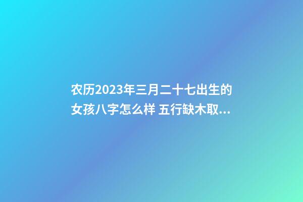 农历2023年三月二十七出生的女孩八字怎么样 五行缺木取名测试打分